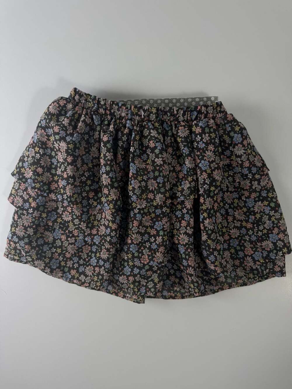 H&M Girls Floral Print Tiered Ruffled Mini Skirt